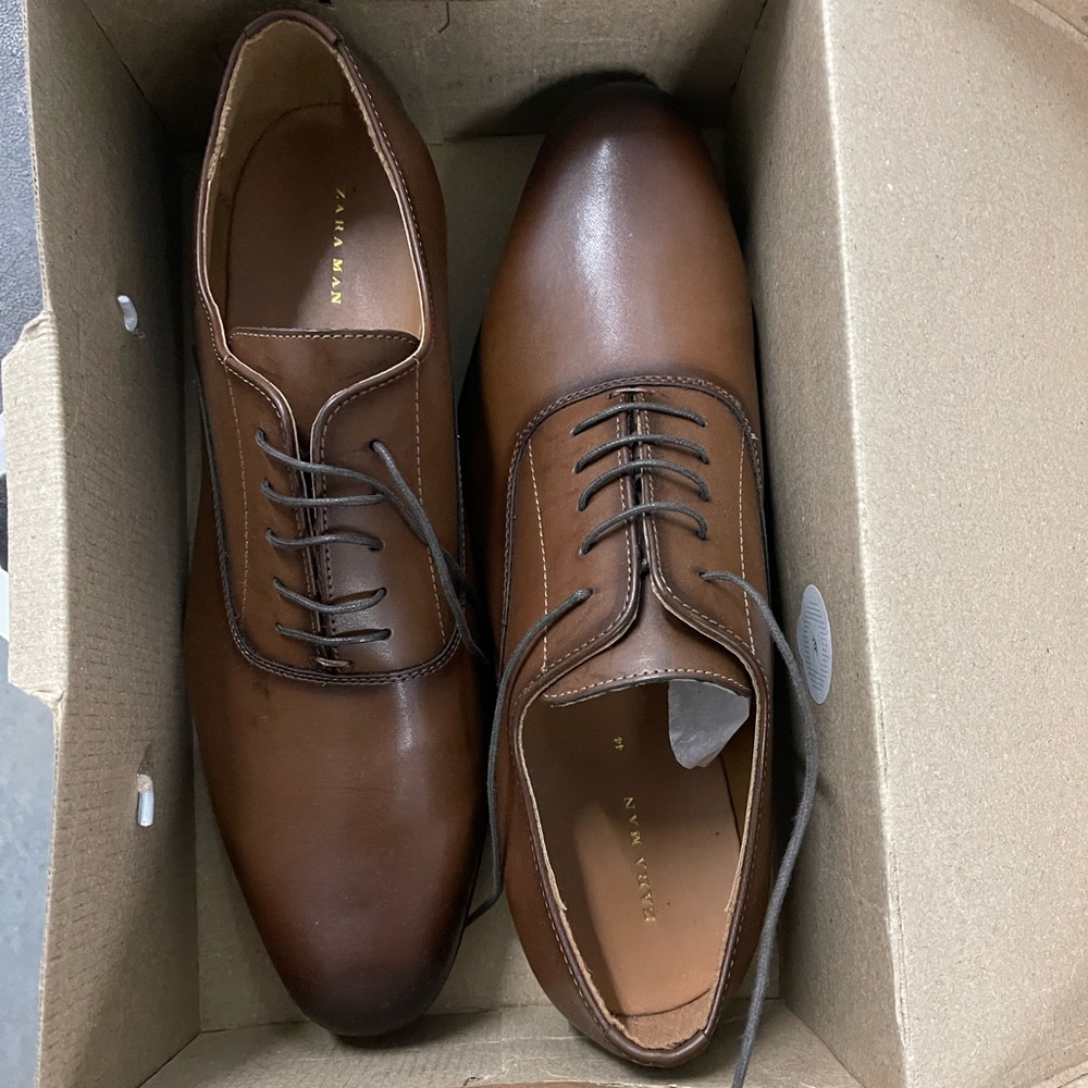 New Zara stylish Dress Shoes Brown Sz 44